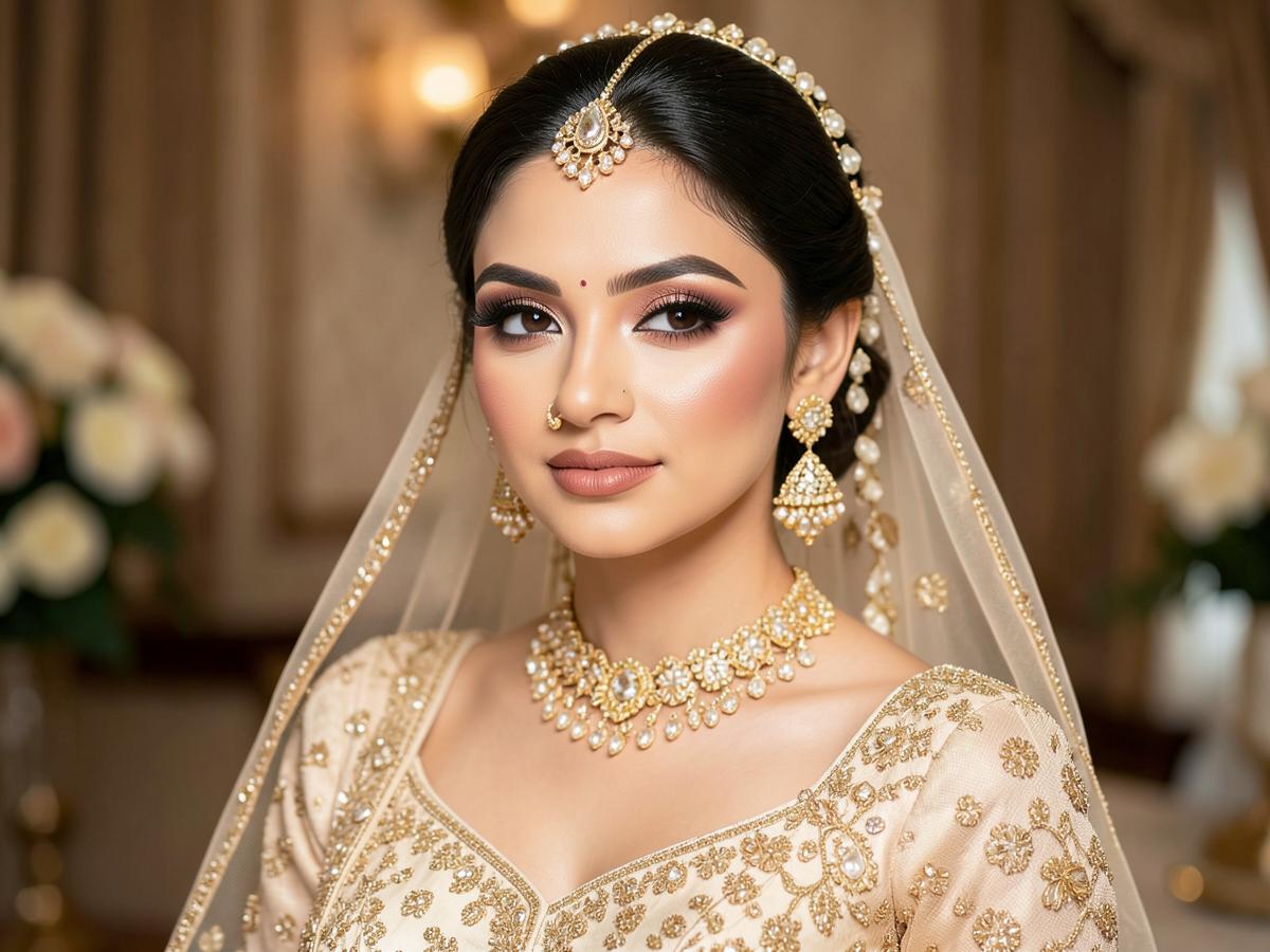 Bridal makeup and hair styling completed at Dhun Unisex Salon Kharghar