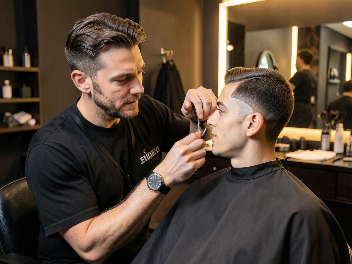 Hair patch fitting and hairline blending at Dhun Unisex Salon Kharghar