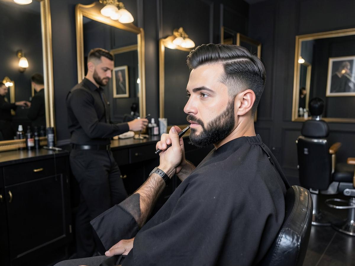Men's haircut and beard grooming at Dhun Unisex Salon Kharghar